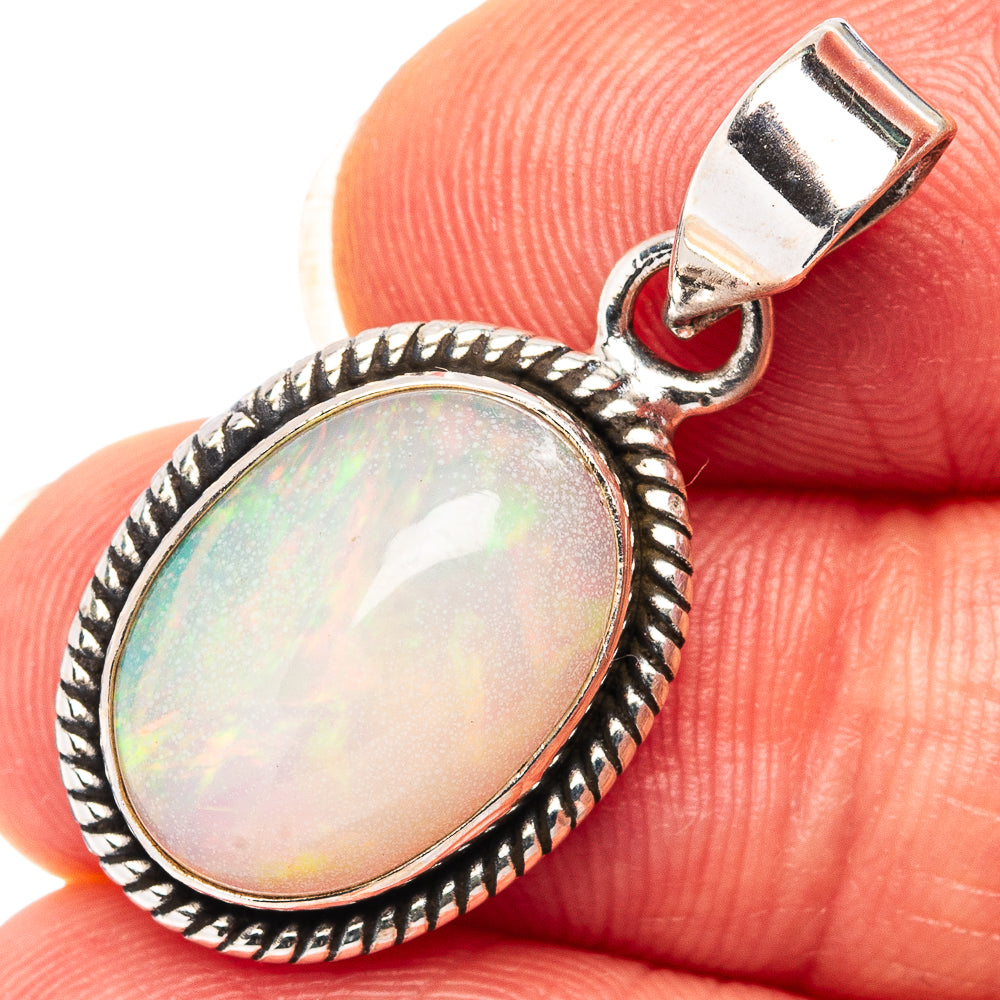 Rare AAA Ethiopian Opal Pendant 1 1/8" (.925 Sterling Silver)