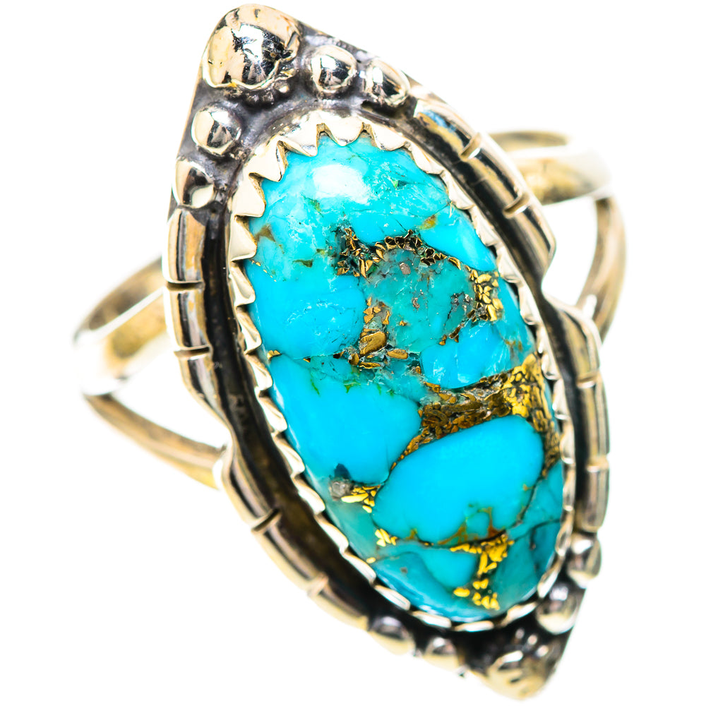 Blue Copper Composite Turquoise Ring Size 7.5 (925 Sterling Silver) RING139768