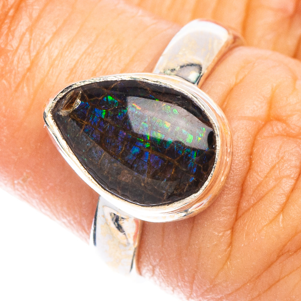 Rare Ammolite Ring Size 6 (925 Sterling Silver) R6702