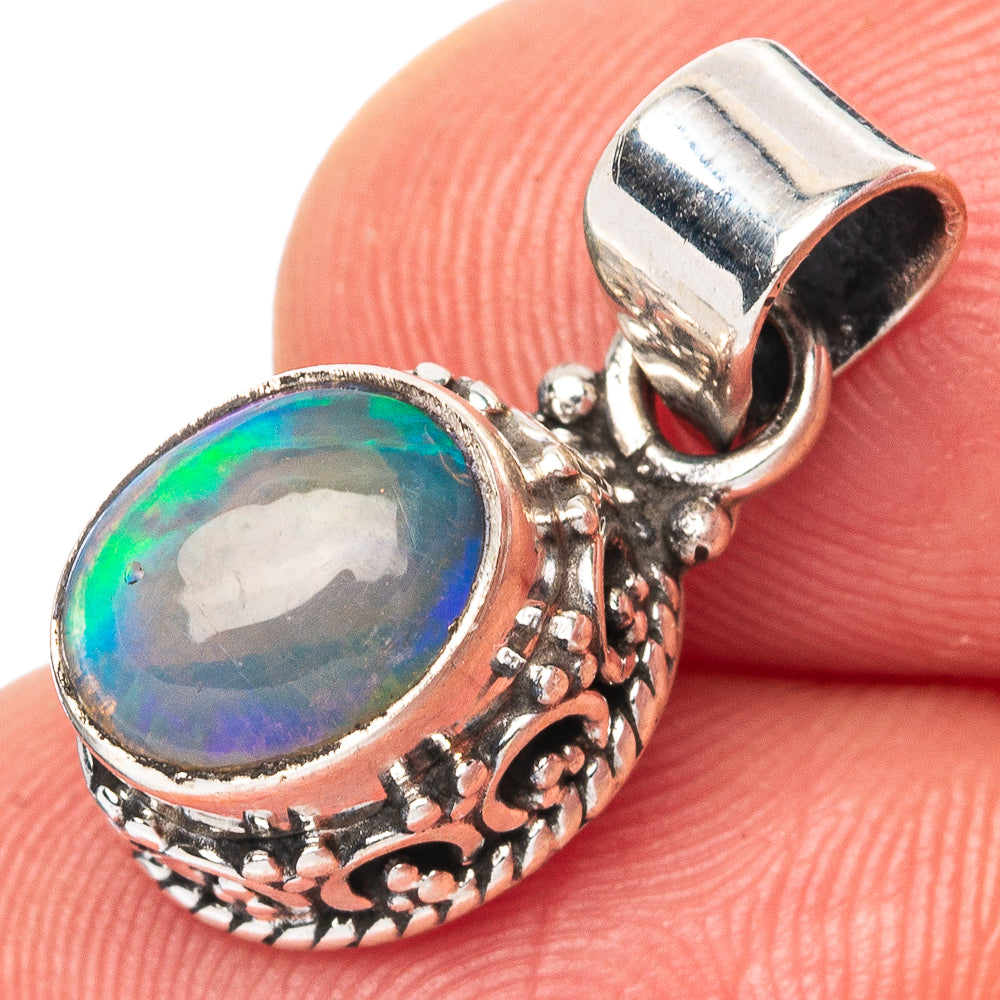 Rare Ethiopian Opal Pendant 7/8" (925 Sterling Silver) P42885