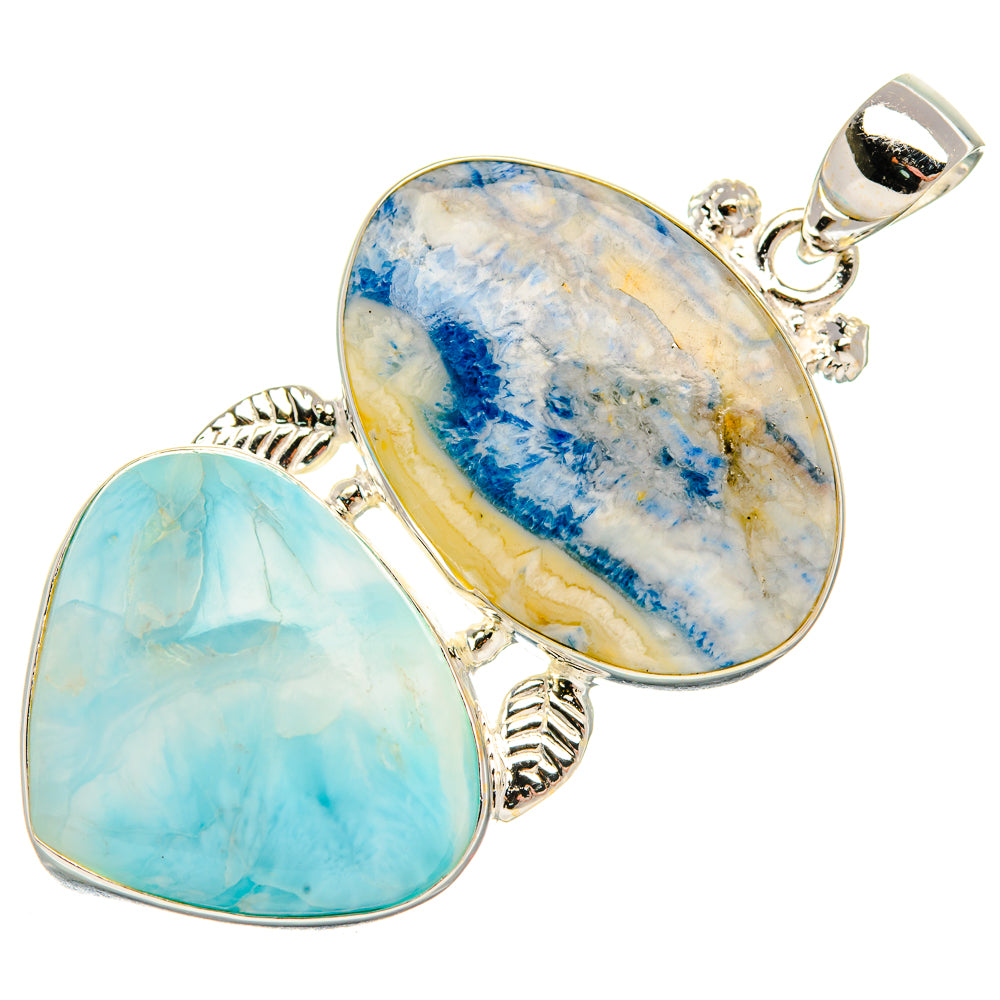 Blue Scheelite, Larimar Pendant 2 1/4" (925 Sterling Silver) PD38045