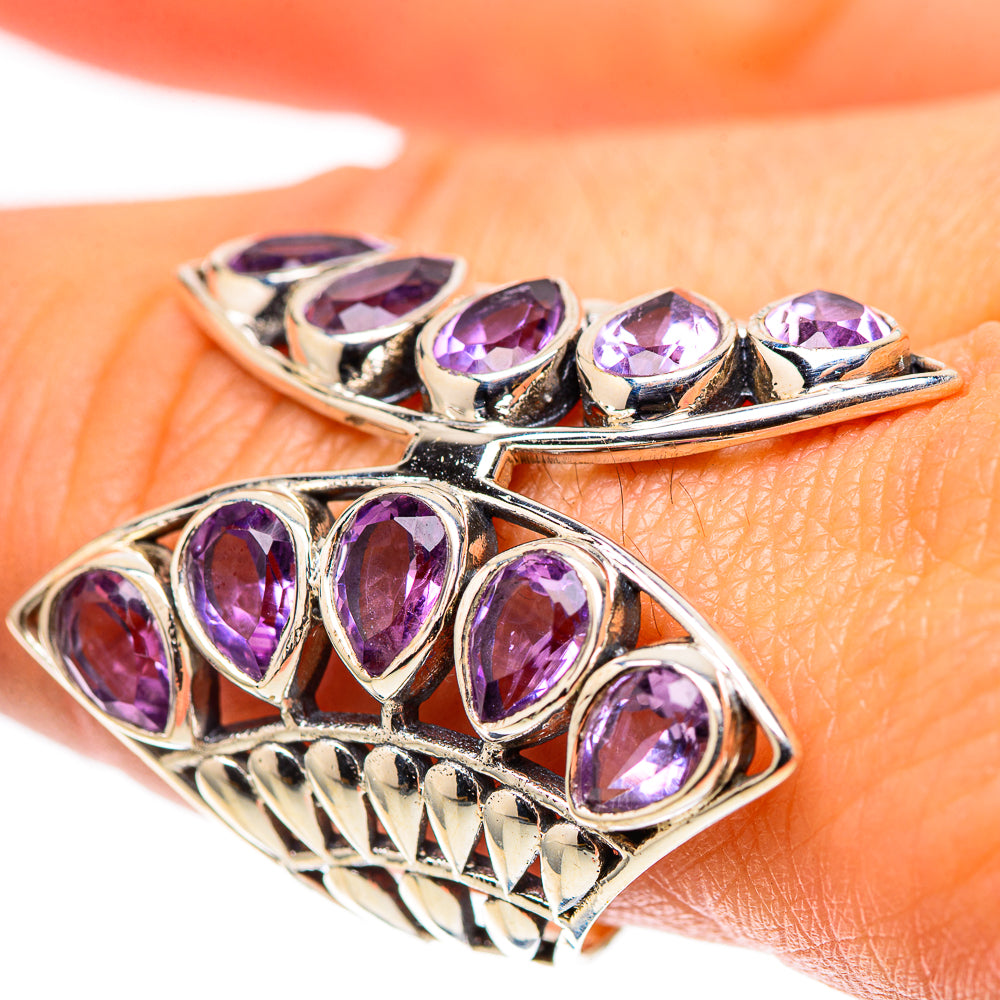 Large Faceted Amethyst Ring Size 9.75 (925 Sterling Silver) RING138638