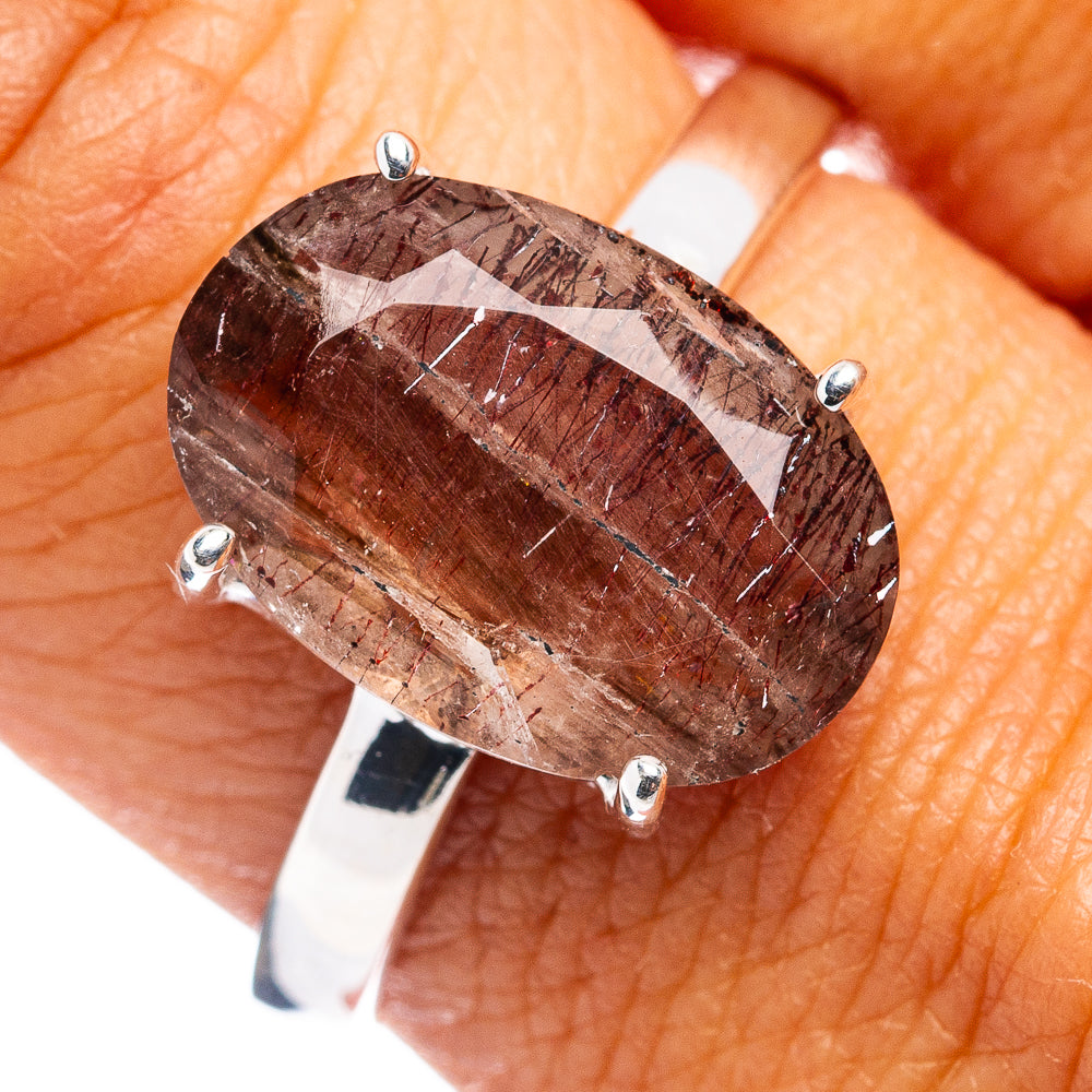 Rare Super Seven Ring Size 9 (.925 Sterling Silver)