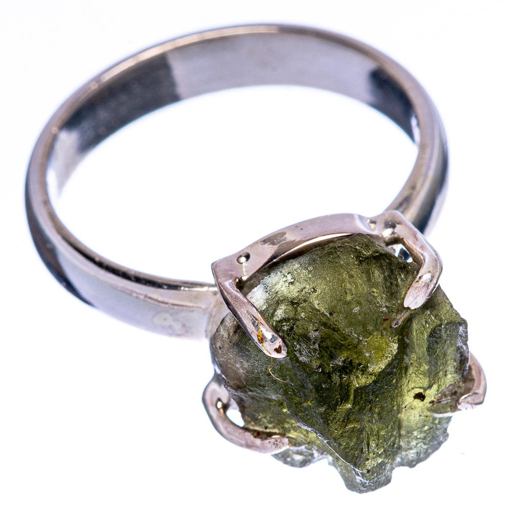Rare Czech Moldavite Ring Size 7.25 (925 Sterling Silver) R146637
