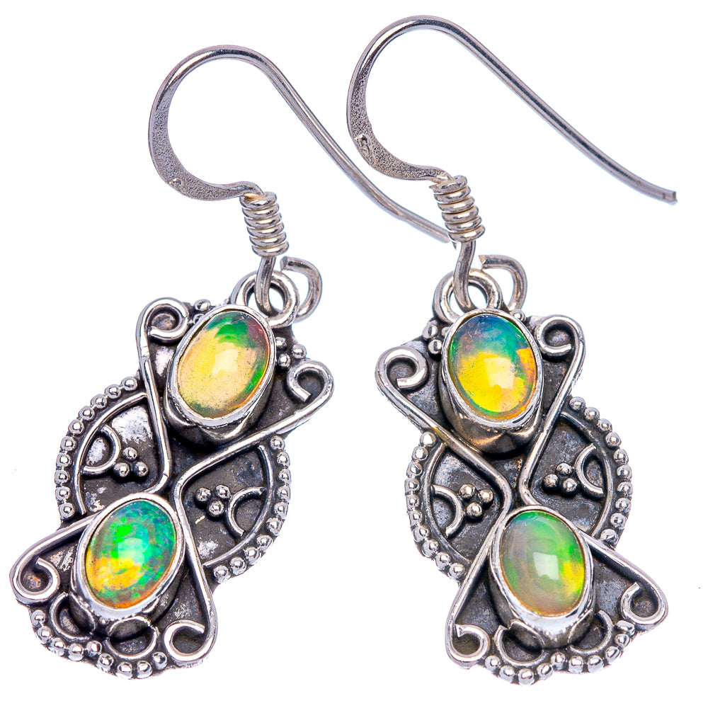 Rare Ethiopian Opal Earrings 1 3/8" (925 Sterling Silver) E433384