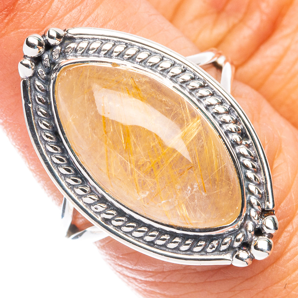 Premium Rutilated Quartz Ring Size 6.75 (925 Sterling Silver) R7659