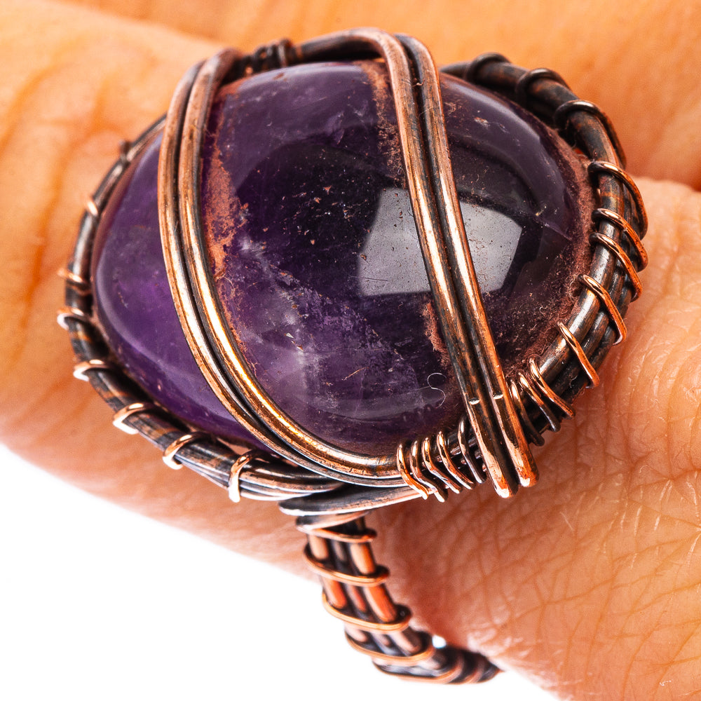 Amethyst Ring Size 8.25 (Oxidized Copper)