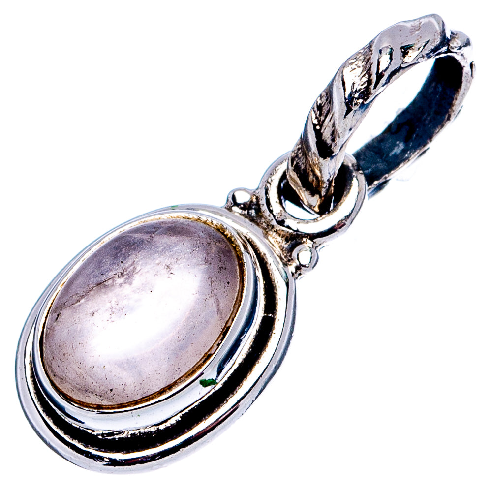 Rose Quartz Dainty Pendant 3/4" (.925 Sterling Silver)