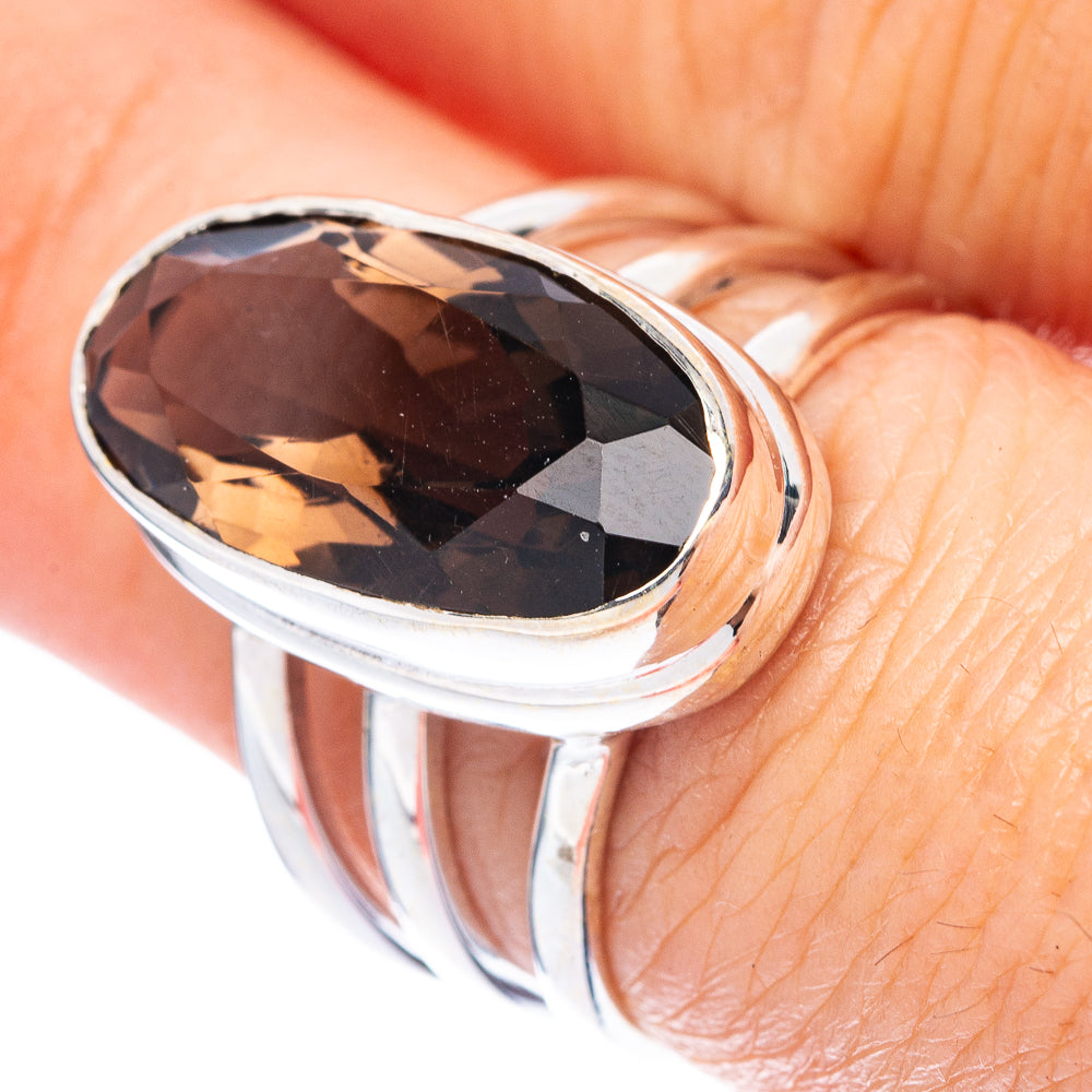 Smoky Quartz Ring Size 6.75 (925 Sterling Silver) R1767