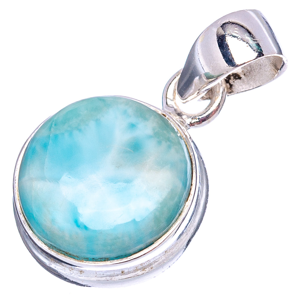 Rare Larimar Pendant 7/8" (.925 Sterling Silver)