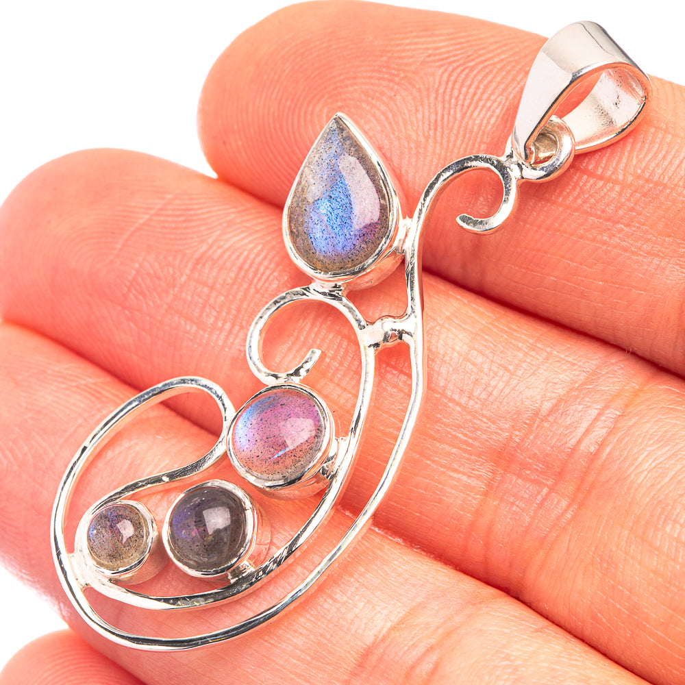 Premium Signature Labradorite Pendant 1 7/8" (925 Sterling Silver) P38768