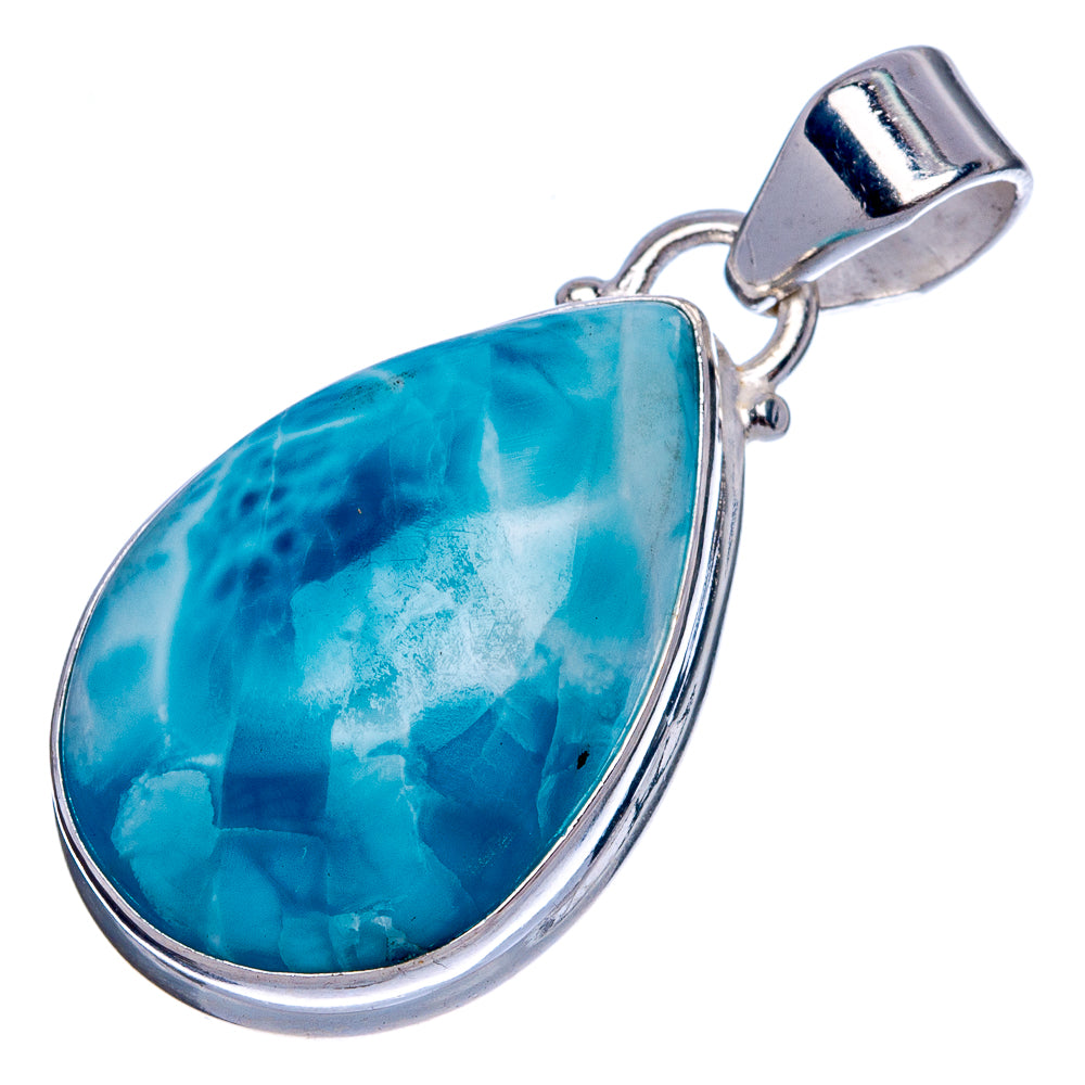 Larimar Pendant 1 3/8" (925 Sterling Silver) P40228