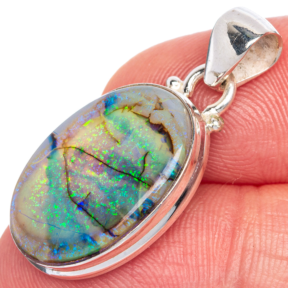 Rare Sterling Opal Pendant 1 1/4" (925 Sterling Silver) P40684