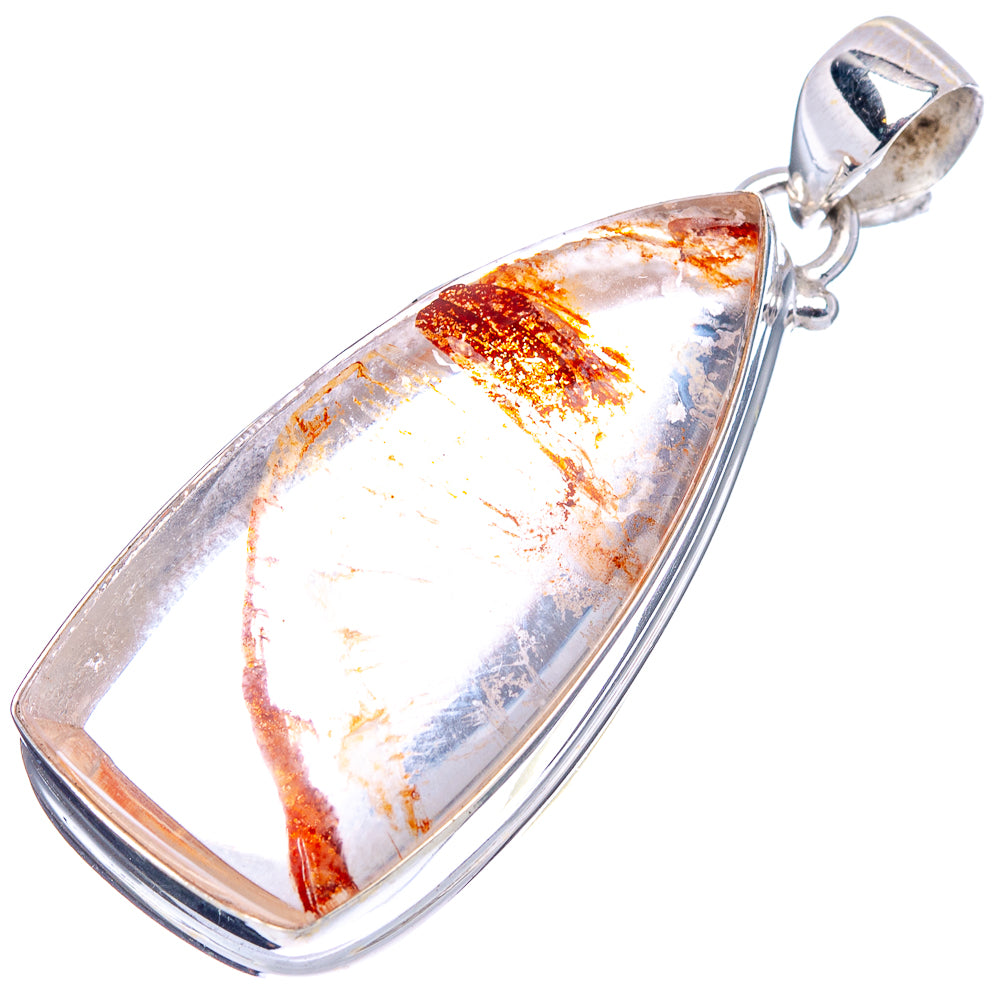 Marcasite In Quartz Pendant 1 7/8" (.925 Sterling Silver)
