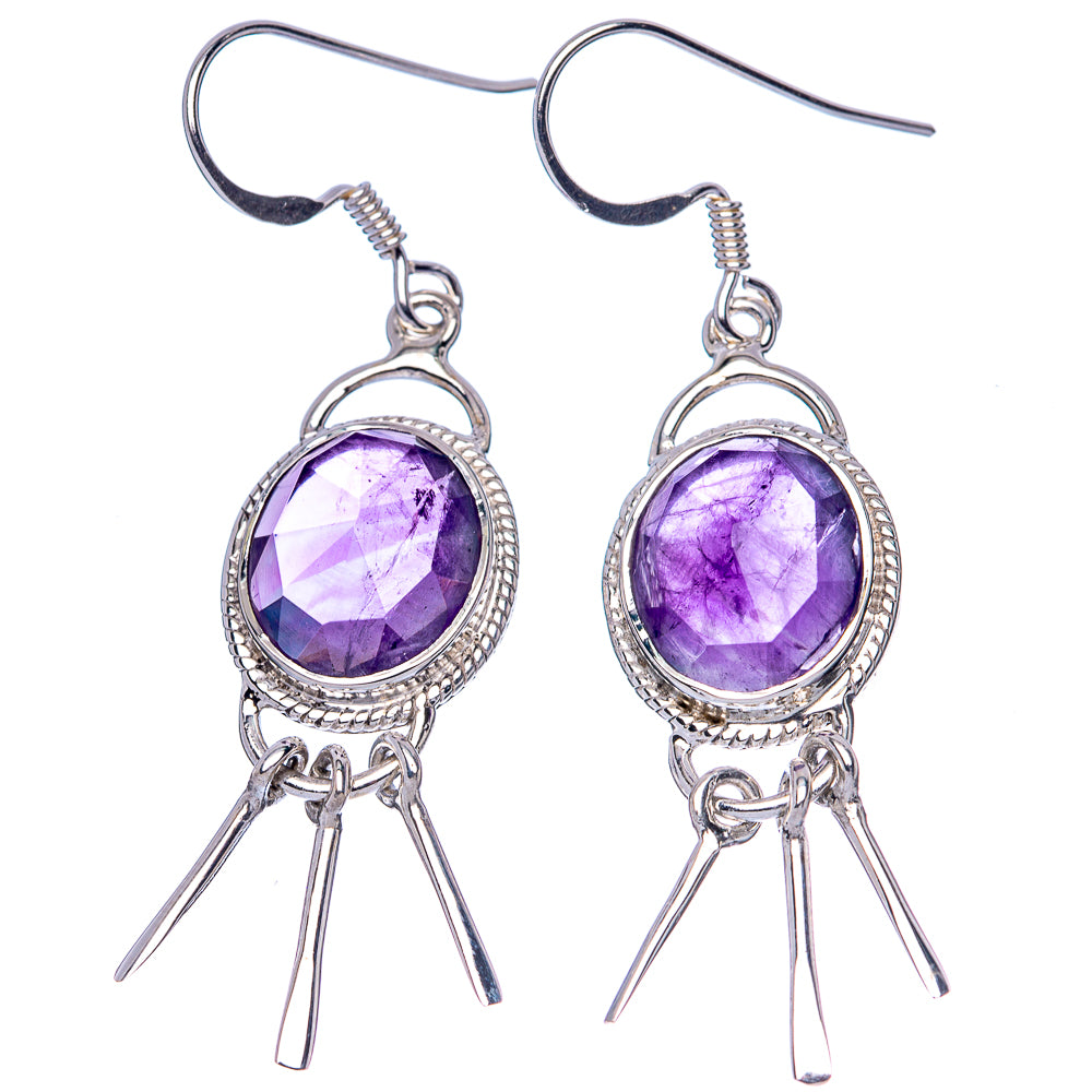 Asc Premium Amethyst Earrings 2" (925 Sterling Silver) E1338