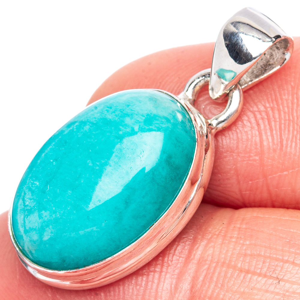 Amazonite Pendant 1 1/8" (925 Sterling Silver) P41803