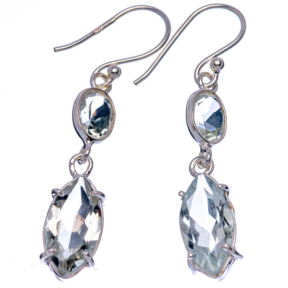 White Quartz Earrings 1 3/4" (925 Sterling Silver) E433334