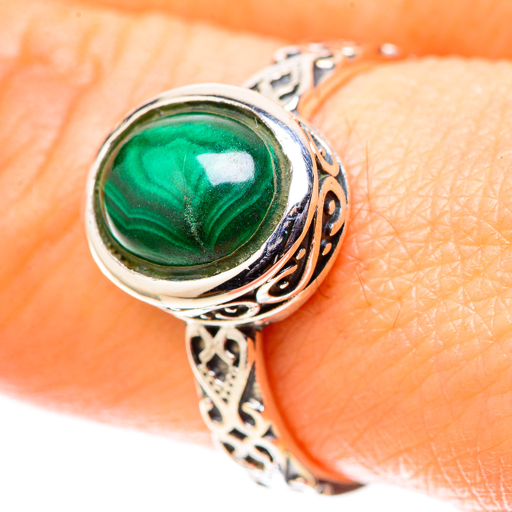 Malachite Dainty Ring Size 7 (925 Sterling Silver) RING138187