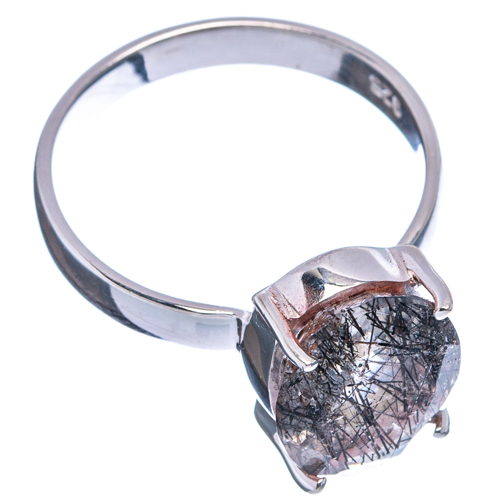 Tourmalinated Quartz Ring Size 6 (.925 Sterling Silver)