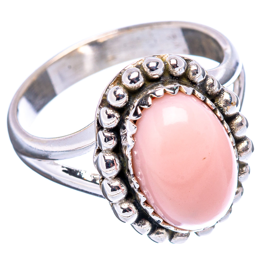 Pink Opal Native Style Ring Size 7 (.925 Sterling Silver)