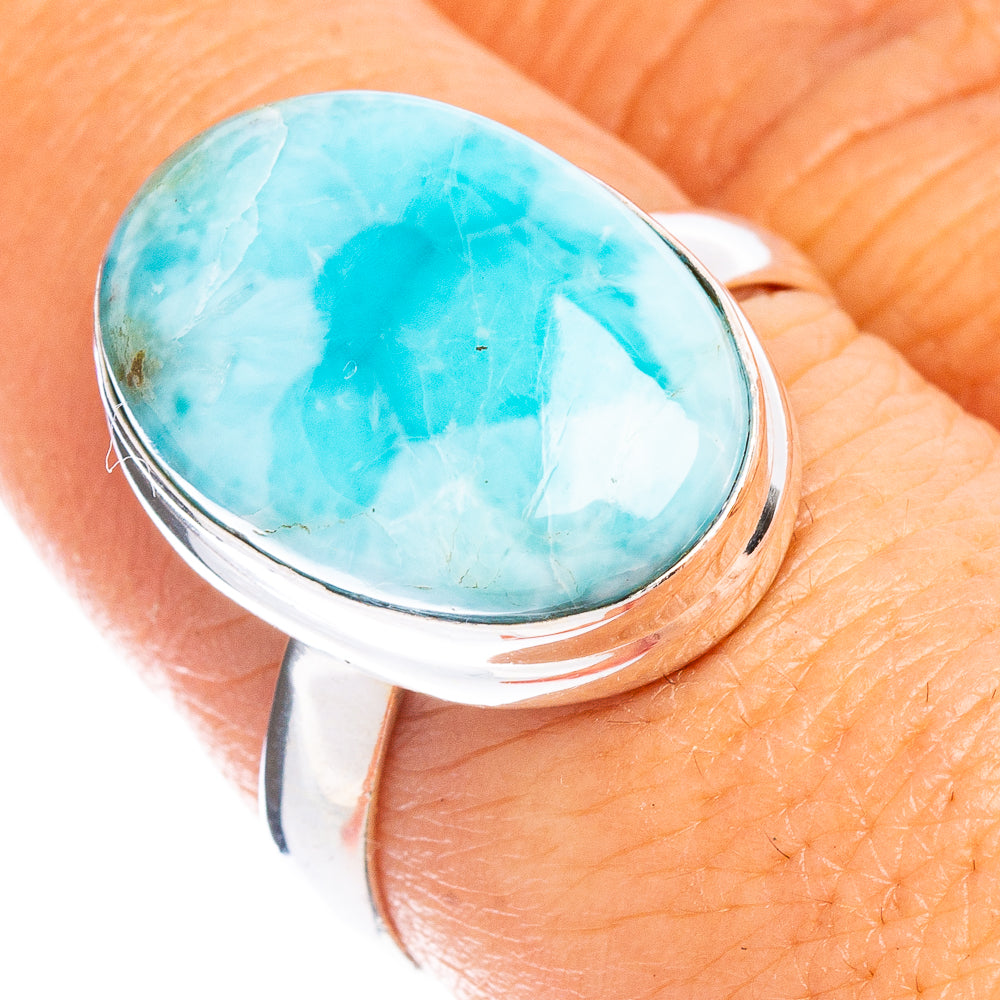 Rare Larimar Ring Size 8.25 (925 Sterling Silver) R7875
