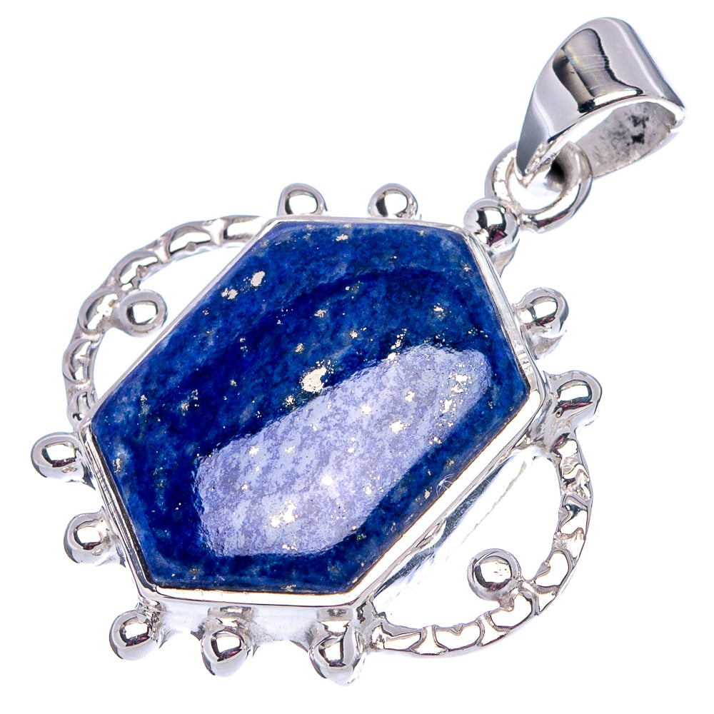 Premium Lapis Lazuli Pendant 1 1/4" (.925 Sterling Silver)