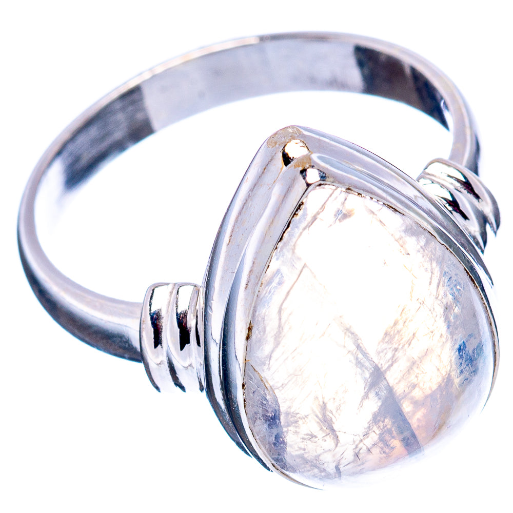 Rainbow Moonstone Ring Size 9 (.925 Sterling Silver)