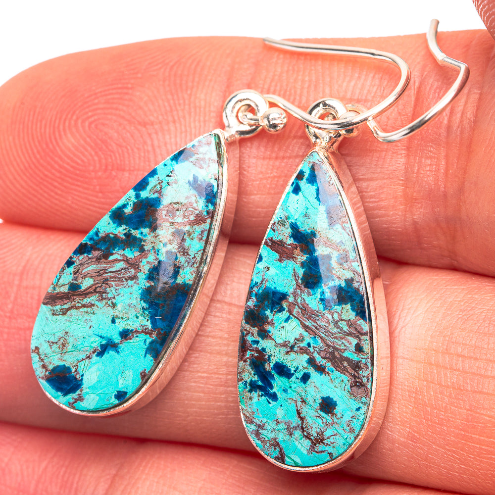 Shattuckite Earrings 1 1/2" (925 Sterling Silver) E432265