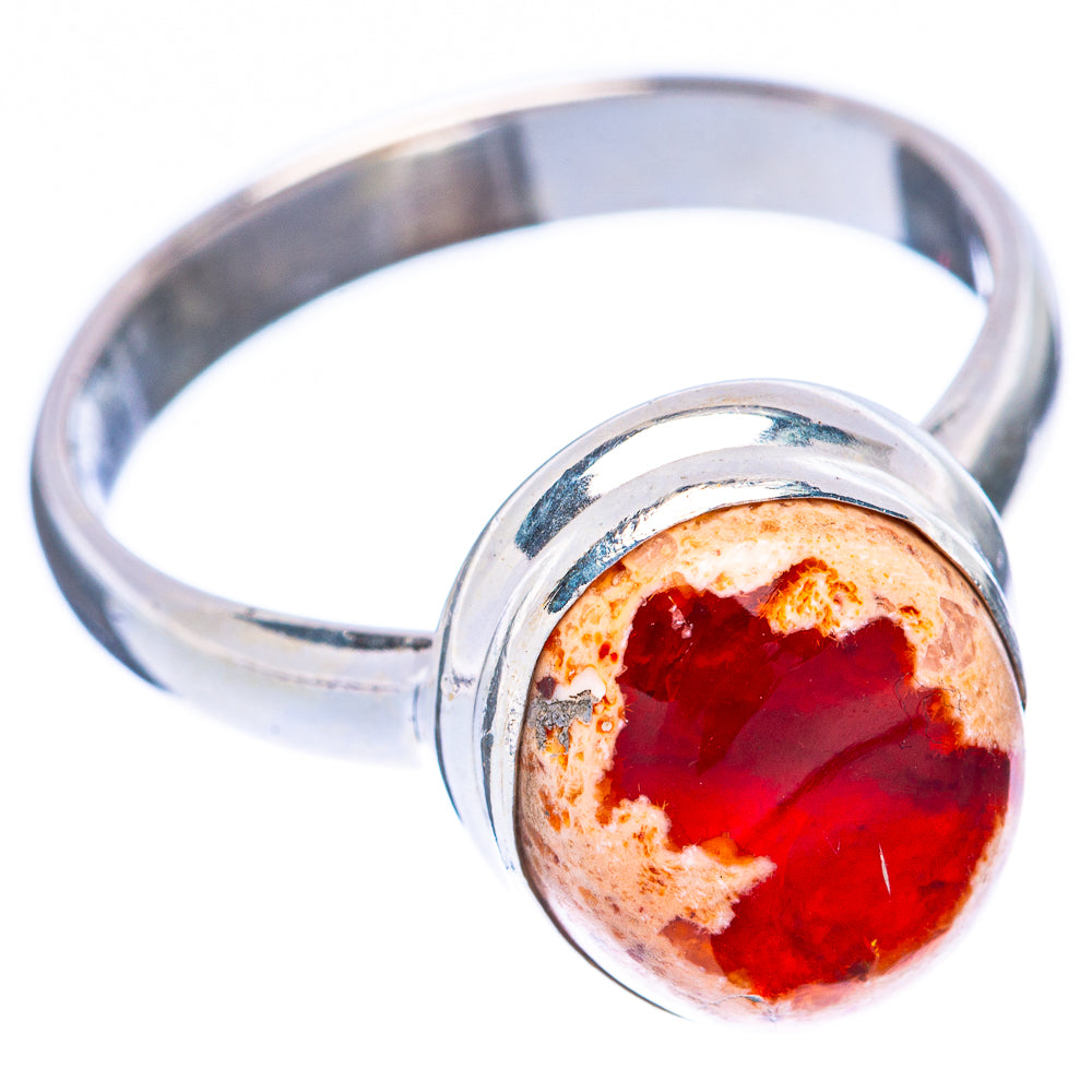 Rare Mexican Fire Opal Ring Size 8 (925 Sterling Silver) R2155