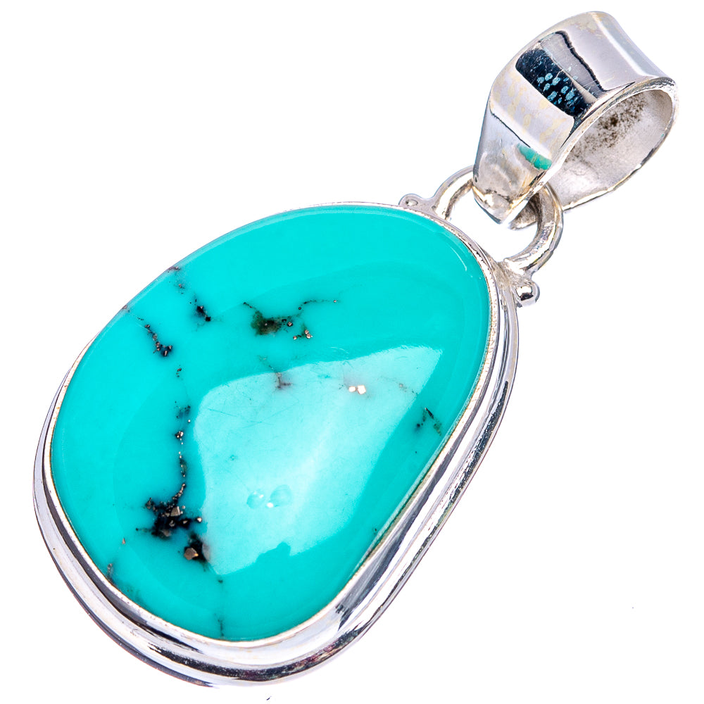 Campitos Turquoise Pendant 1 3/8" (.925 Sterling Silver)