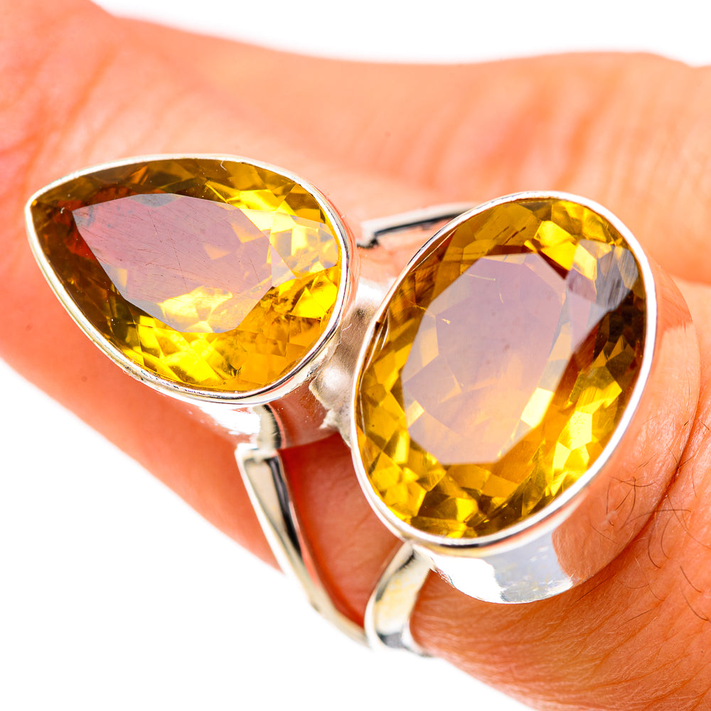 Large Faceted Citrine 925 Sterling Silver Ring Size 7.5 (925 Sterling Silver) RING139700