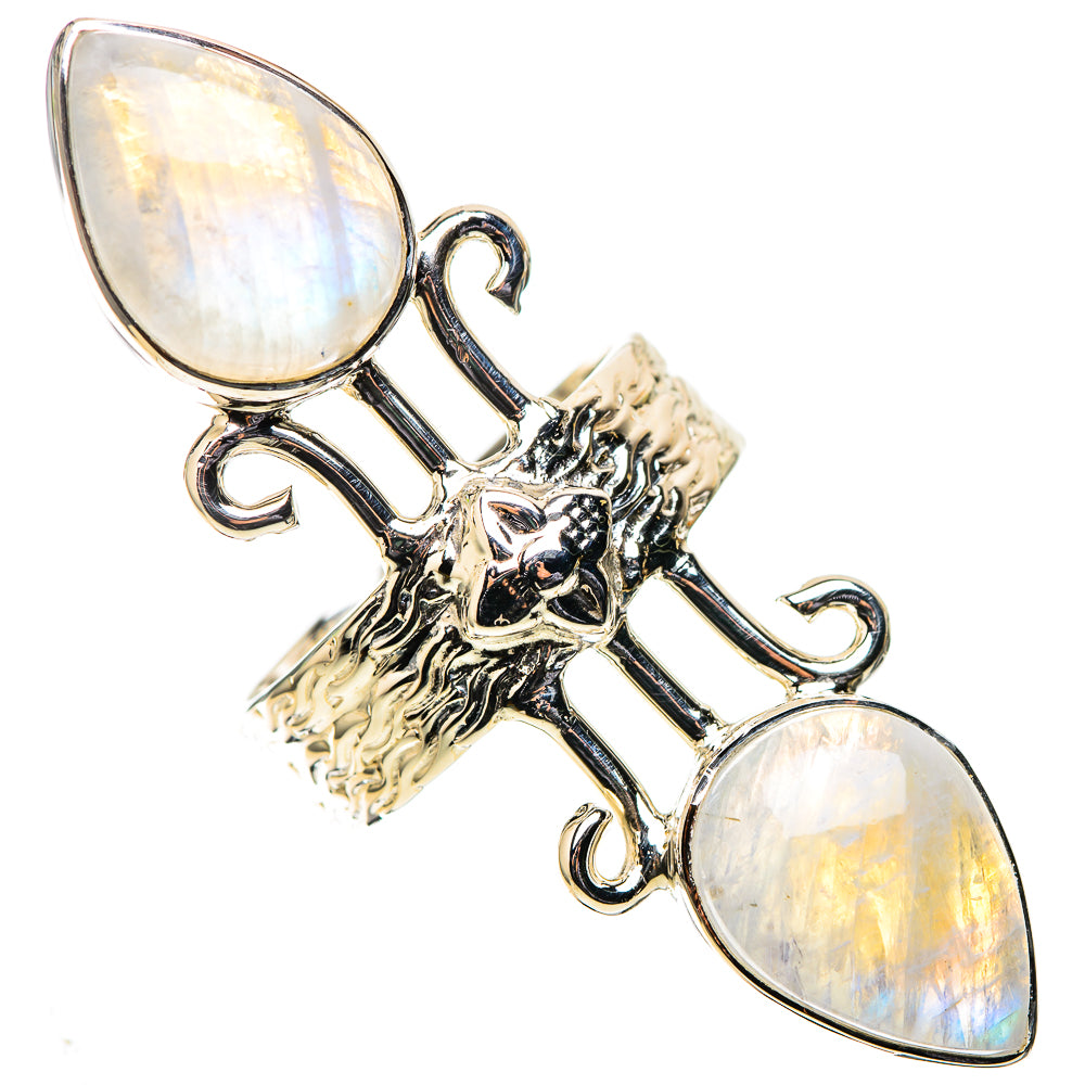 Signature Large Rainbow Moonstone Ring Size 8 (925 Sterling Silver) RING138155
