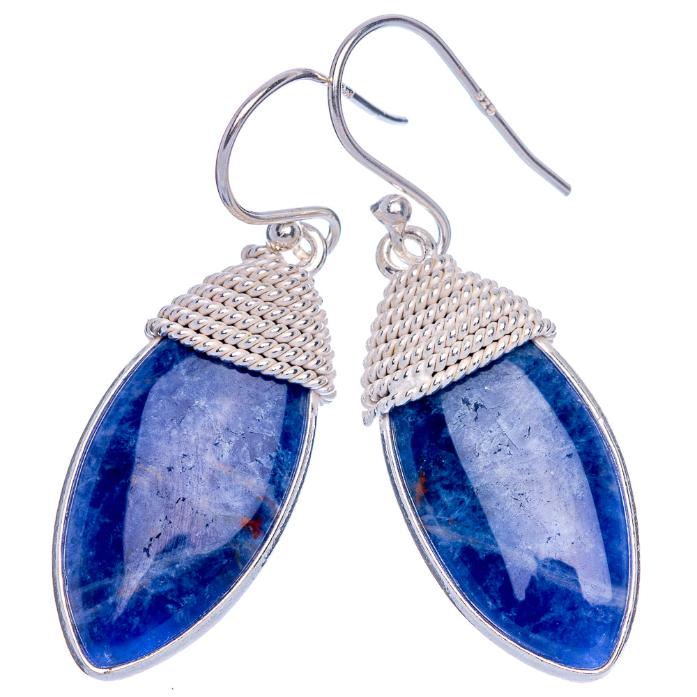 Sodalite Earrings 1 5/8" (925 Sterling Silver) E433256