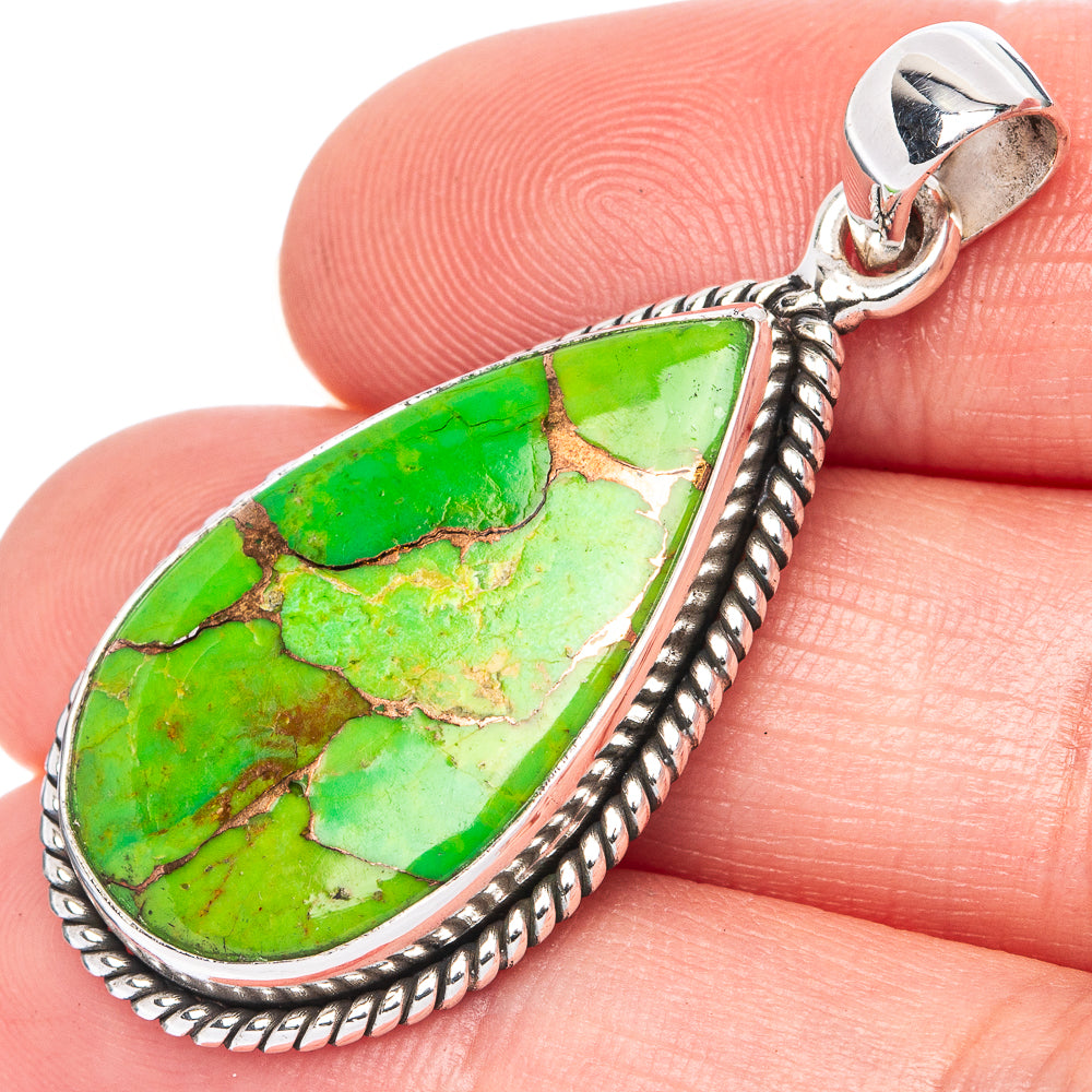 Copper Turquoise Pendant 1 3/4" (925 Sterling Silver) P41348