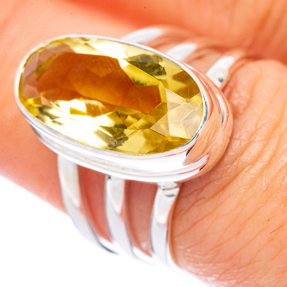 Faceted Citrine Ring Size 7 (925 Sterling Silver) R1688
