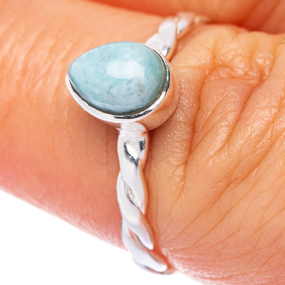 Larimar Dainty Ring Size 8 (925 Sterling Silver) R145891