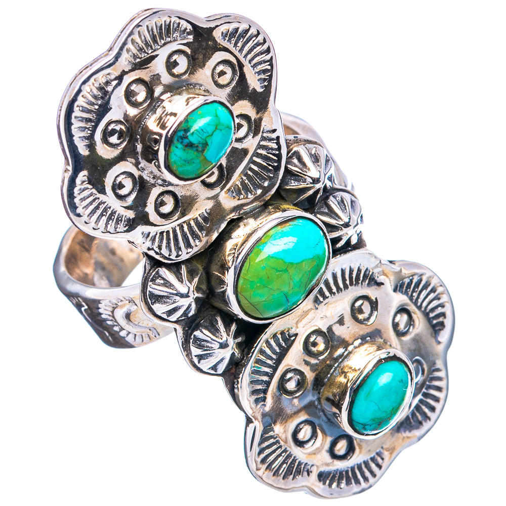 Exclusive Sonoran Gold Turquoise Ring Size 8 Adjustable (.925 Sterling Silver)