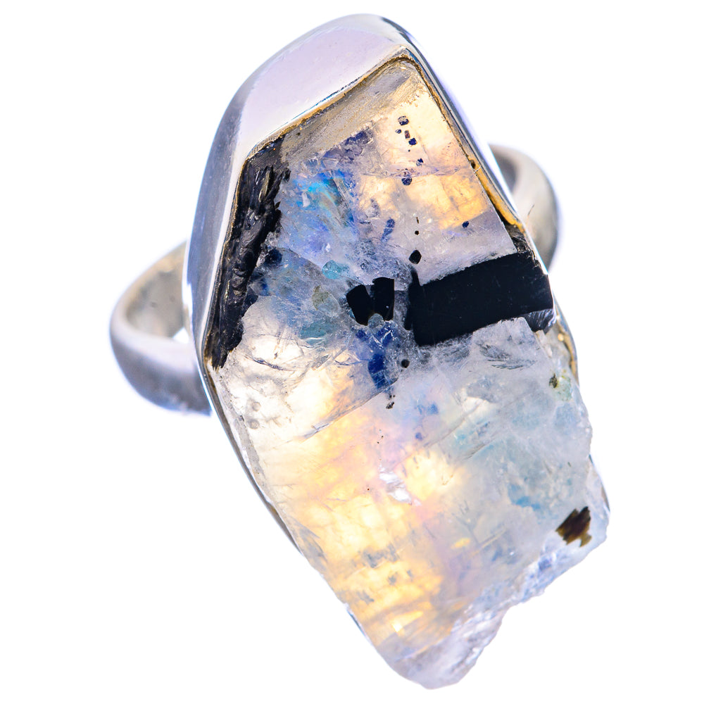 Rough Rainbow Moonstone Ring Size 6.75 (925 Sterling Silver) R143130