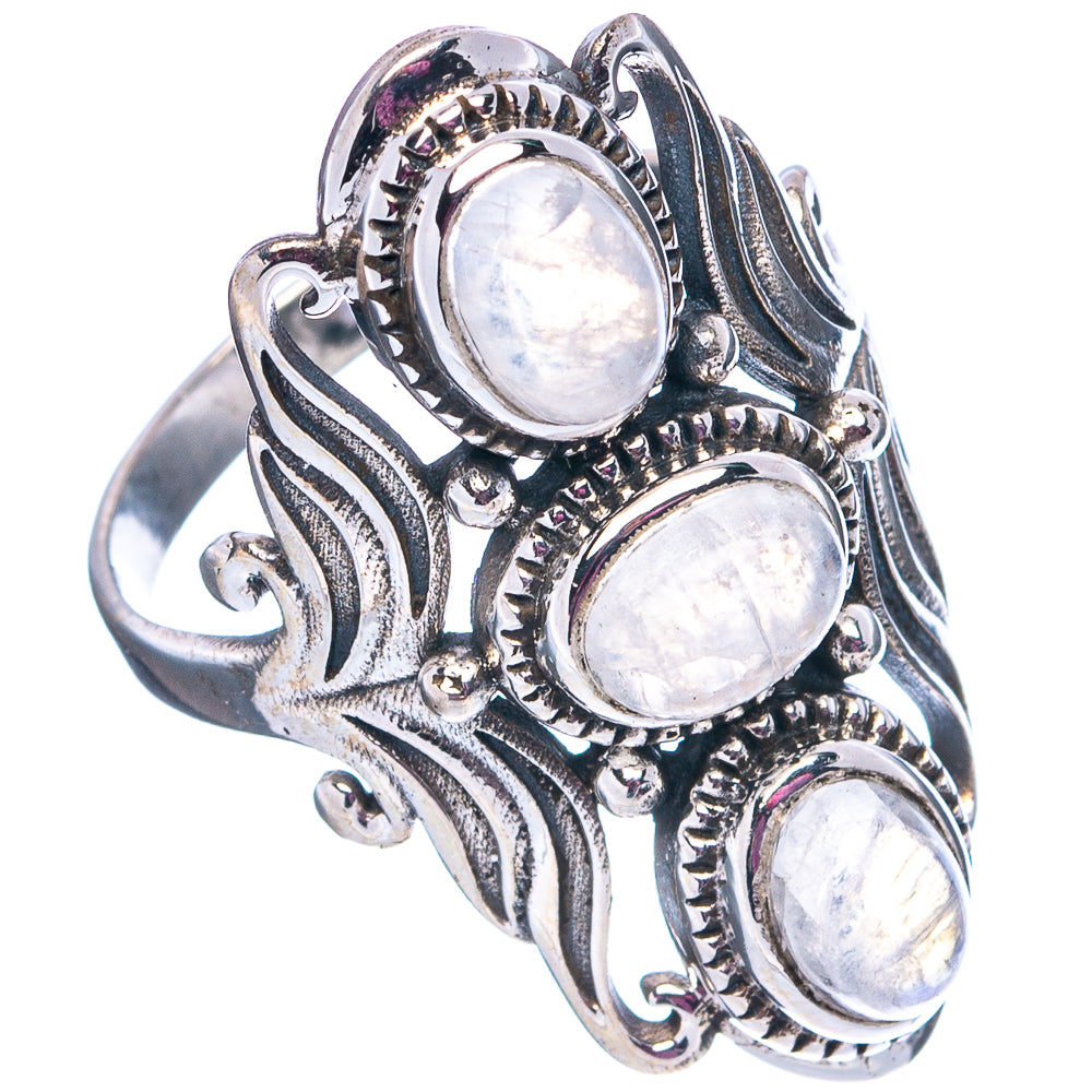 Rainbow Moonstone Ring Size 8.75 (.925 Sterling Silver)