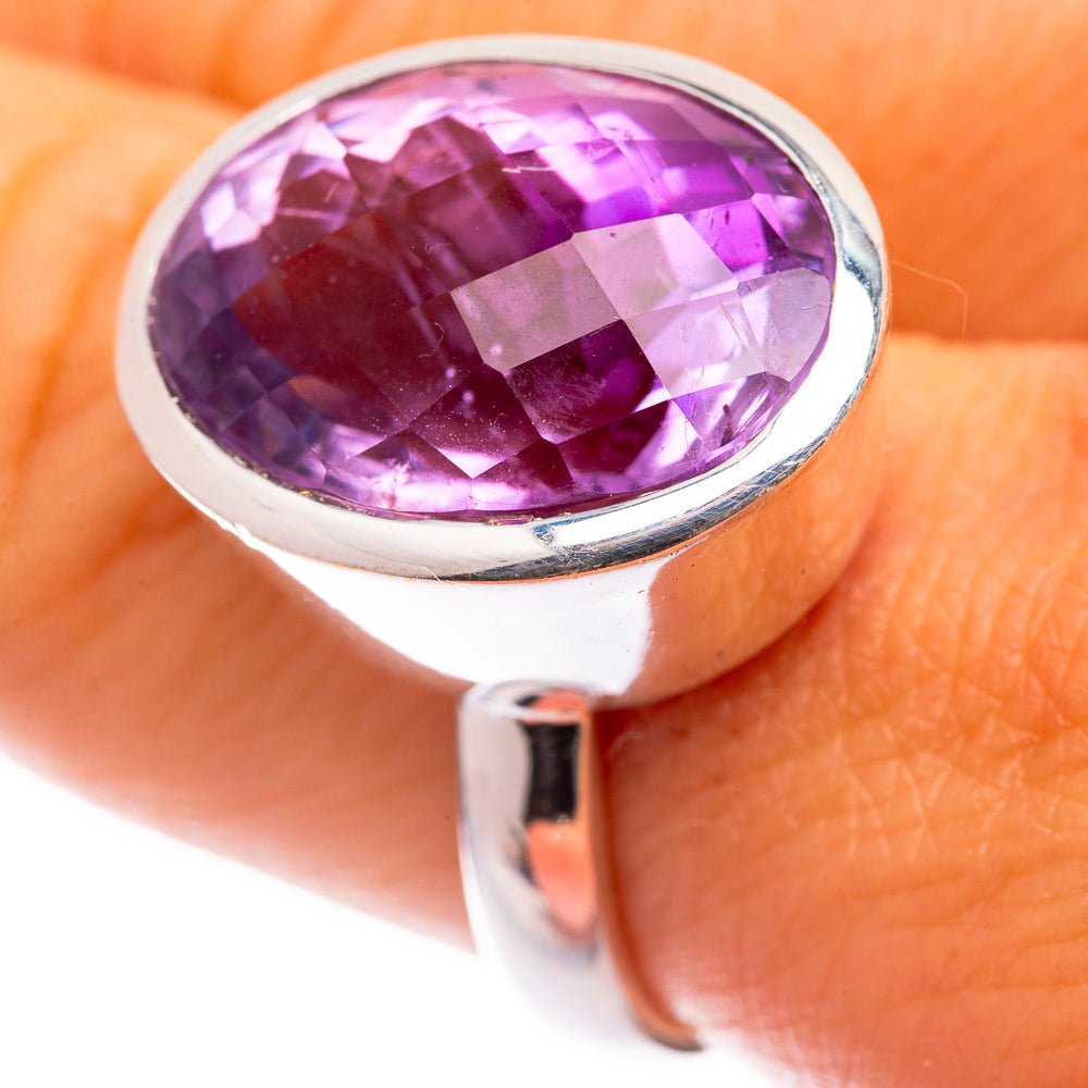 Faceted Amethyst Ring Size 8 (925 Sterling Silver) R140891