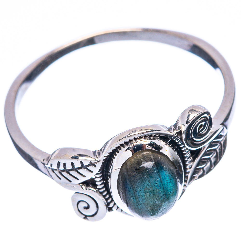 Labradorite Leaf 925 Sterling Silver Ring Size 7.75 (925 Sterling Silver) R5320