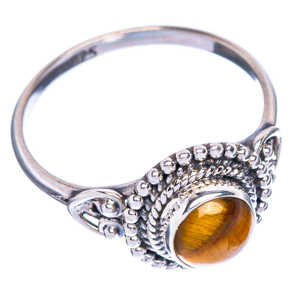 Tiger Eye Dainty Ring Size 5.75 (925 Sterling Silver) R1160