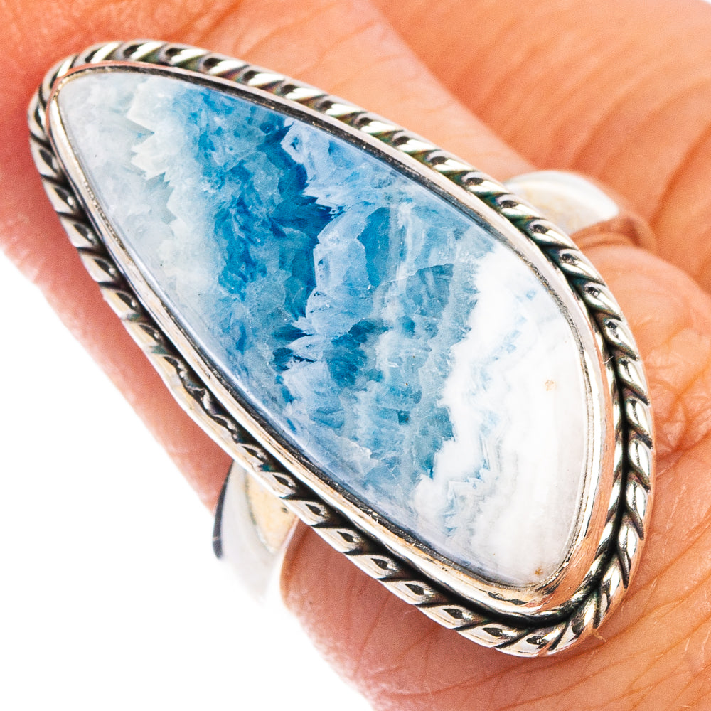 Blue Scheelite Ring Size 6 (.925 Sterling Silver)
