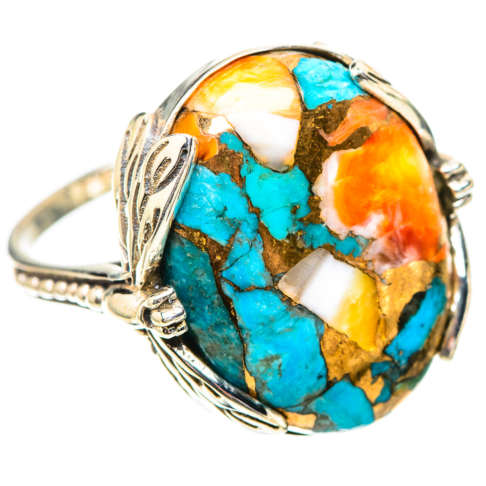 Kingman Pink Dahlia Turquoise 925 Sterling Silver Ring Size 9.75 (925 Sterling Silver) RING139442