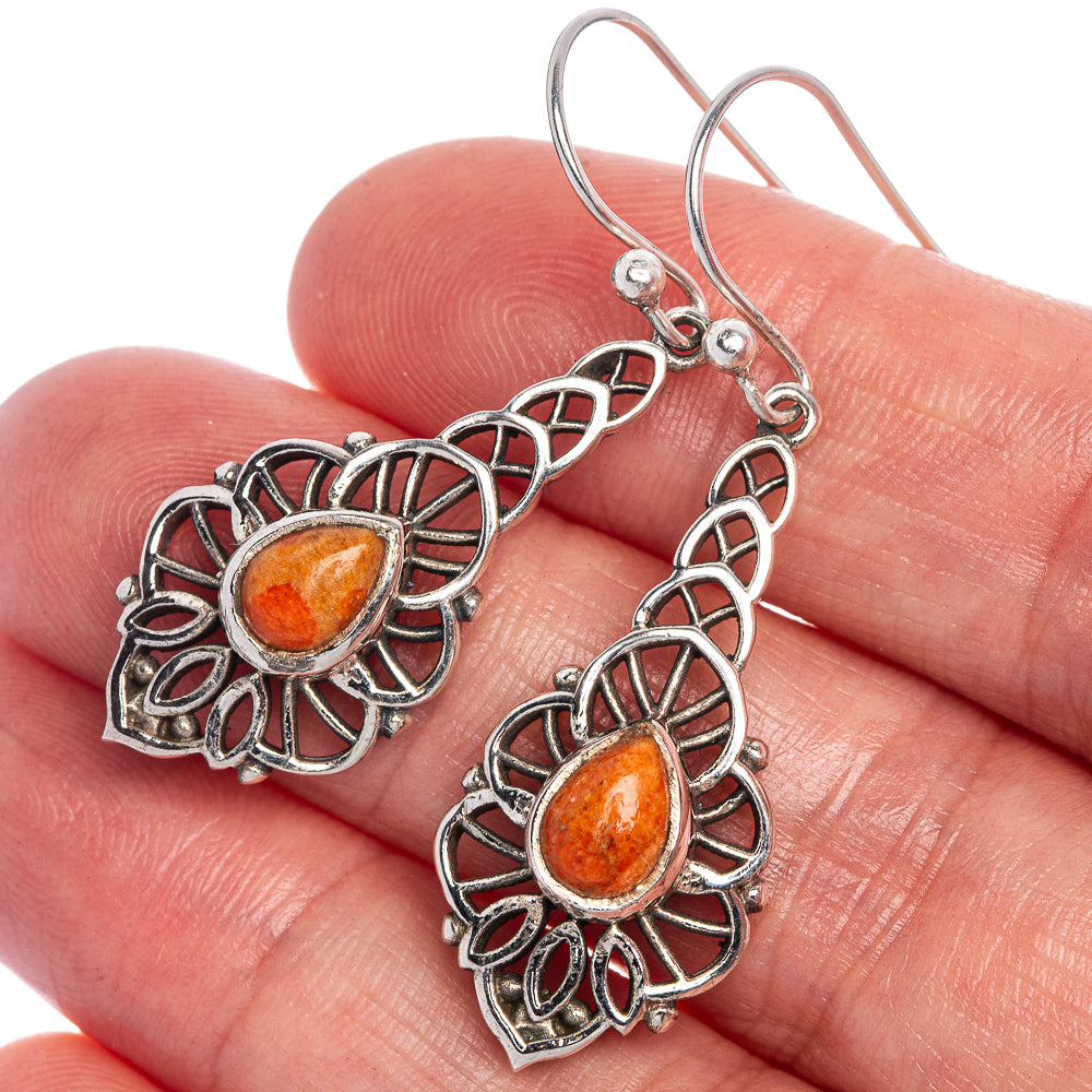 Sponge Coral Earrings 1 3/4" (925 Sterling Silver) E1034