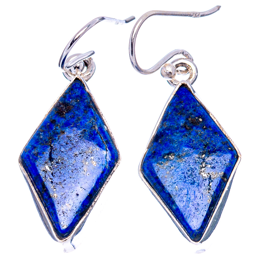 Lapis Lazuli Earrings 1 3/8" (.925 Sterling Silver)