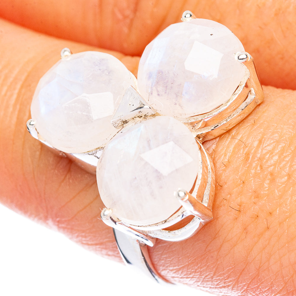 Rainbow Moonstone Ring Size 9 (925 Sterling Silver) R2816
