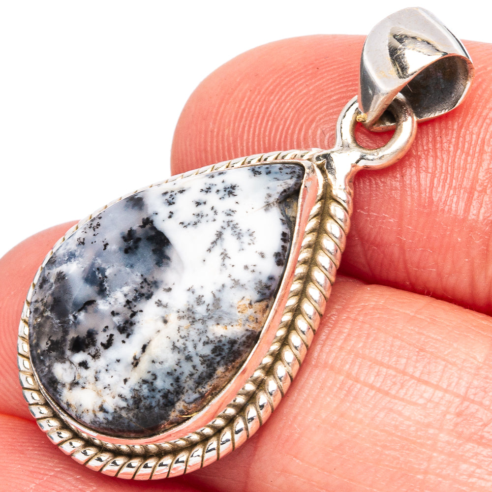 Dendritic Opal Pendant 1 3/8" (925 Sterling Silver) P43400