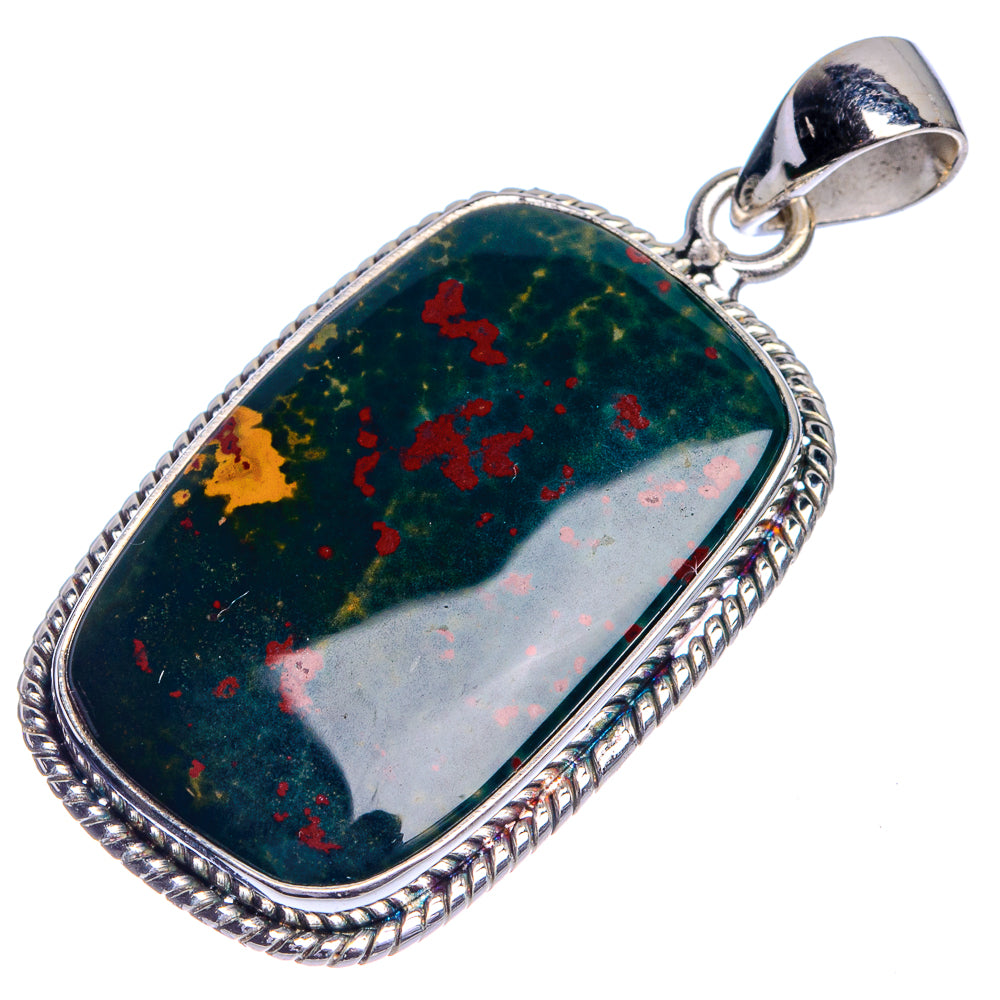 Bloodstone Pendant 1 5/8" (925 Sterling Silver) P39772