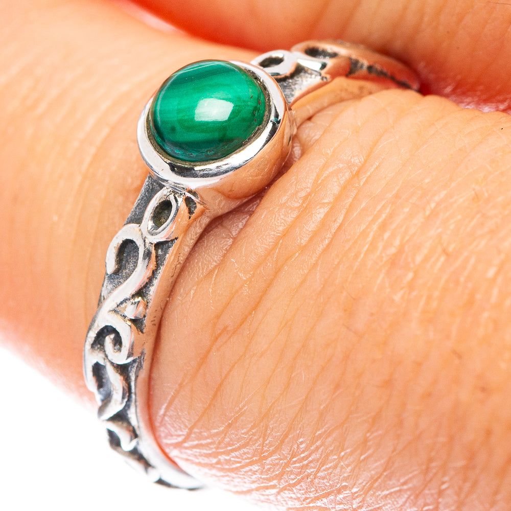 Malachite Ring Size 7.75 (925 Sterling Silver) R5527